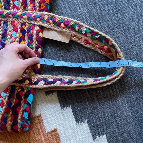 NWT Matr Boomie rainbow repurposed sari jute tote bag - Picture 9 of 12